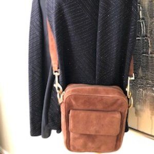 Neiman Marcus Suede Messenger Crossbody